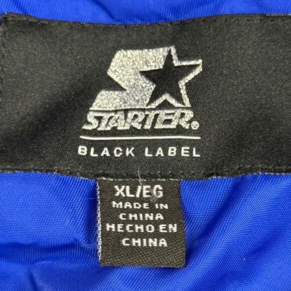 Starter Black Label Blue Full Zip Bomber Jacket 9S0-251 Lined Satin Shiny sz XL - Picture 16 of 16